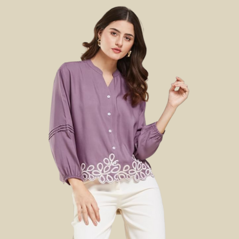 Women's Stylish Embroidered Casual Shirt